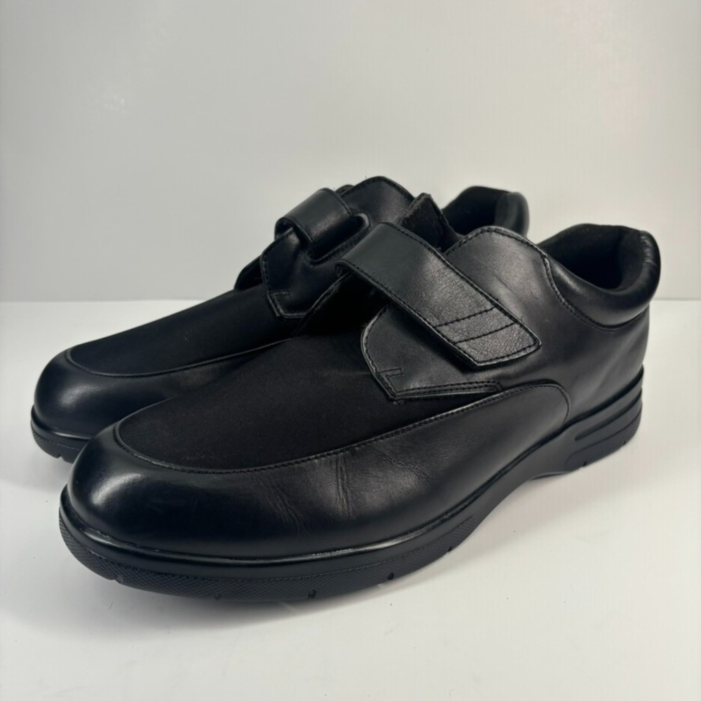 Drew Journey II Men's US 14W‎ Black Leather Orthopedic Comfort Diabetic Shoes